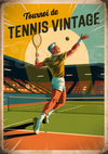 Affiche Tournoi de Tennis Vintage Joueur Service