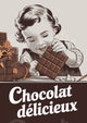 Affiche chocolat délicieux enfant vintage années 1930