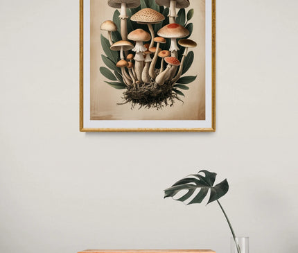 affiche champignon vintage