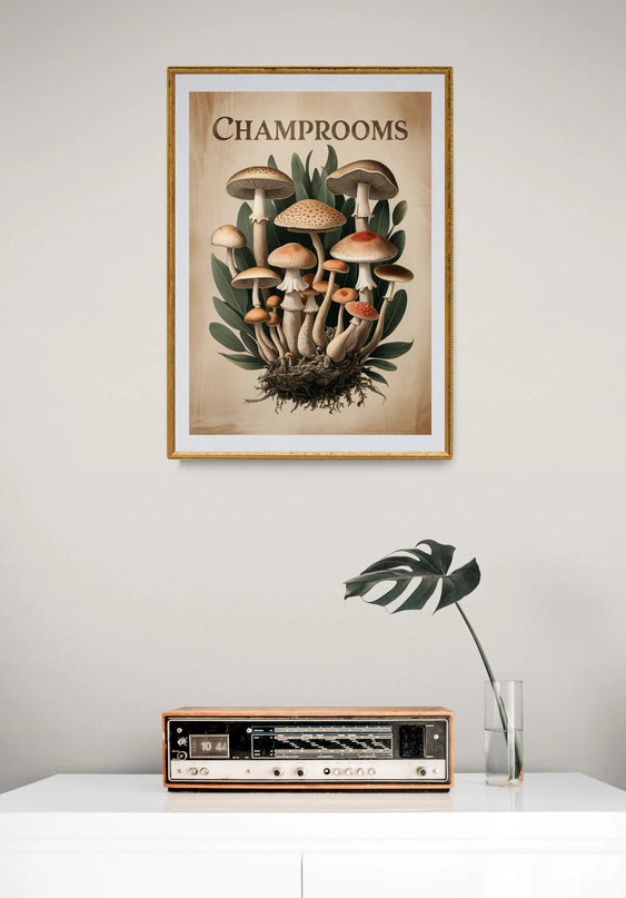 affiche champignon vintage