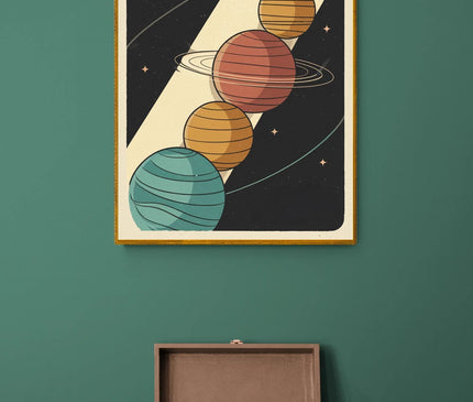 Affiche vintage planète stylisée