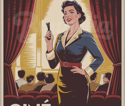 Affiche ouvreuse rétro