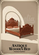 Affiche lit ancien en bois ouvragé style Art Déco