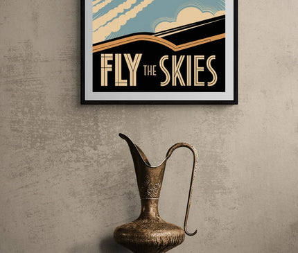 affiche pilotage avion vintage
