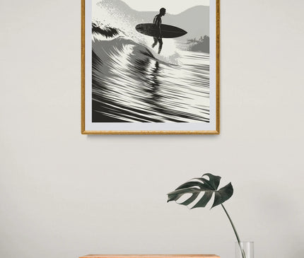 affiche surf vintage noir et blanc 2
