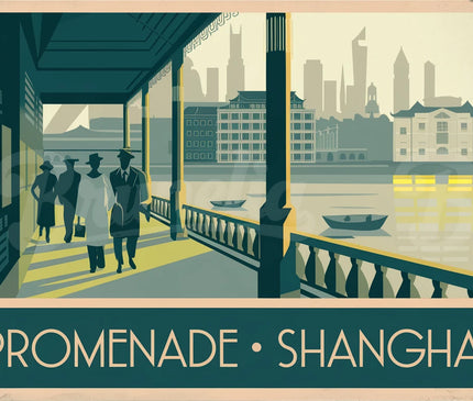 Affiche promenade vintage Shanghai