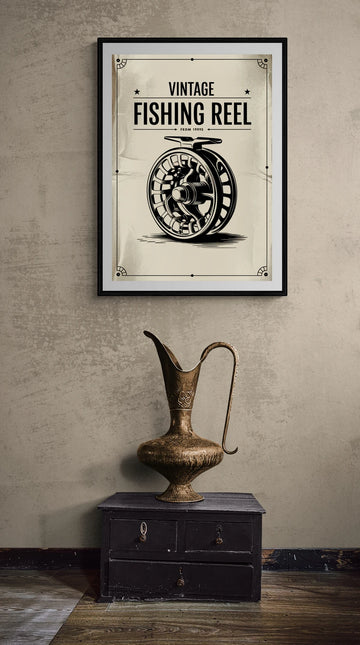 Affiche moulinet ancien vintage