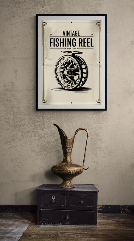 Affiche moulinet ancien vintage