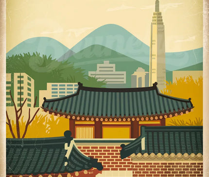 Affiche vintage Séoul