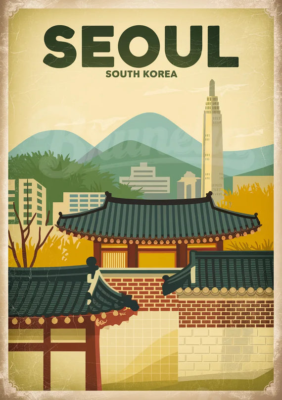 Affiche vintage Séoul