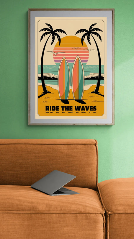 affiche retro surf