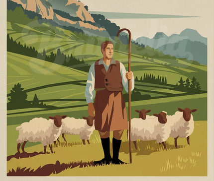 Affiche vintage berger corse