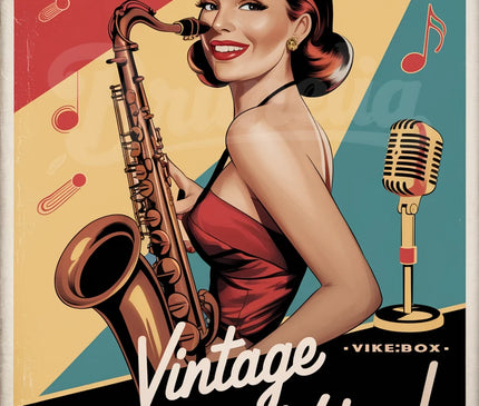 Affiche pin-up et musique vintage