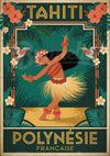 Affiche Polynésie française danseuse tahitienne Art déco