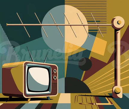 Affiche vintage antenne TV rétro