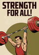 Affiche motivante haltérophilie force physique vintage