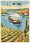 Affiche Le Rhône navigation fluviale vintage