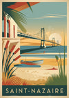 Affiche Saint-Nazaire pont suspendu vintage