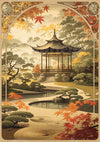 Affiche Pavillon Asiatique Automnal Art Déco