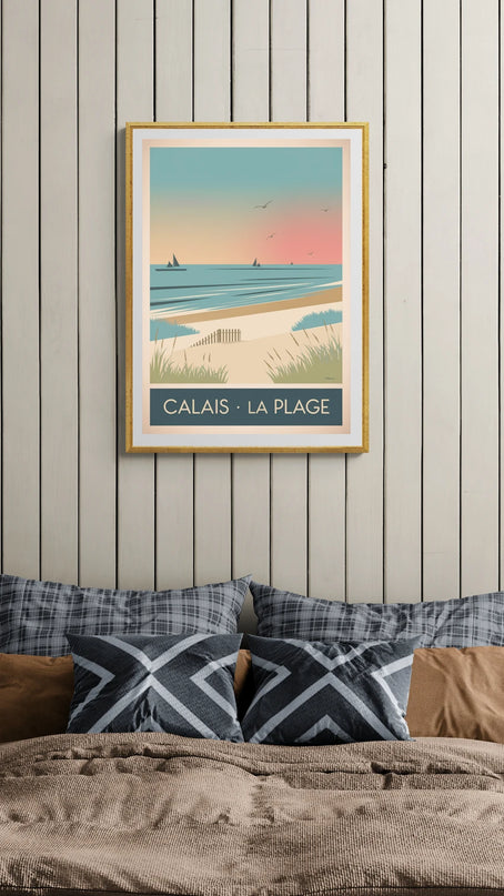 affiche calais la plage