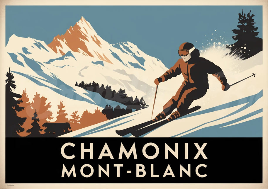 affiche chamonix vintage