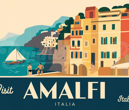 Affiche vintage bord de mer italien