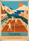 Affiche championship de tennis style Art déco années 1930