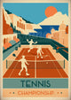 Affiche championship de tennis style Art déco années 1930