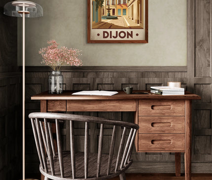 Affiche vieille ville Dijon rétro