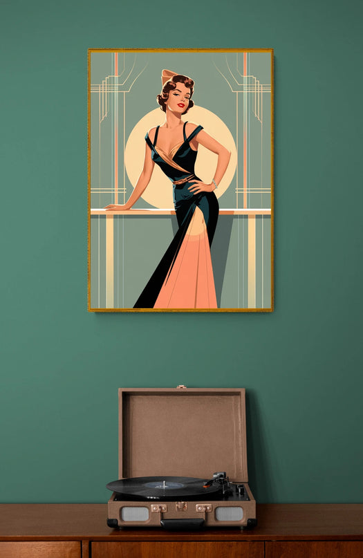 Affiche mode rétro femme 1