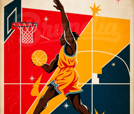 affiche basketball vintage