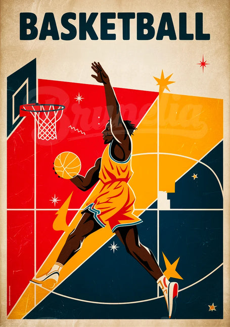 affiche basketball vintage