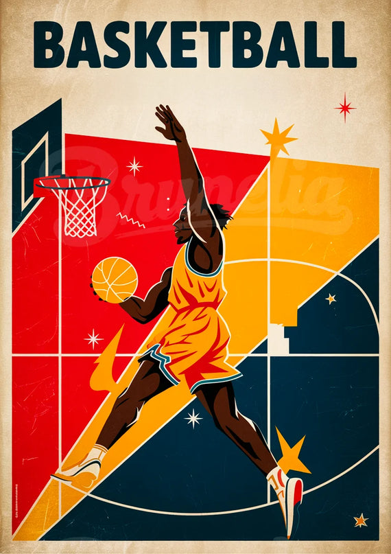 affiche basketball vintage