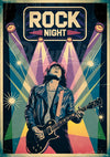Affiche Night Musicien Guitare Rétro Années 70 Rock