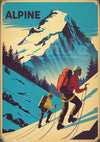 Affiche alpinisme montagne enneigée vintage années 30