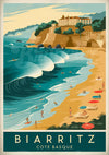 Affiche Biarritz Côte Basque station balnéaire Art déco
