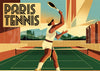 Affiche Art Déco joueur de tennis années 1920