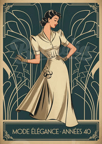 Affiche Art déco chic Années 40