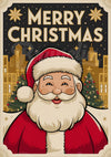 Affiche Père Noël vintage rétro Art Déco