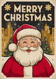 Affiche Père Noël vintage rétro Art Déco