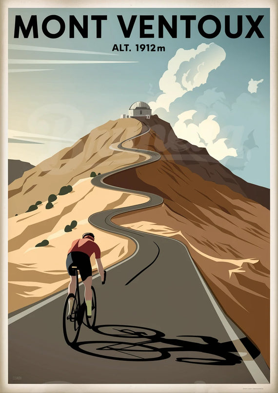 affiche vintage mont ventoux