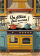 Affiche Un délice fait maison cuisine rétro