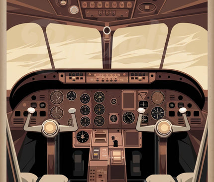 affiche vintage cockpit