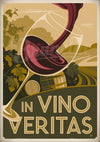 Affiche rétro dégustation de vin rouge Art Déco
