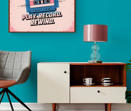 Affiche vintage lecteur cassette informatique