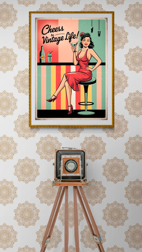 Affiche affiche bar pin-up rétro
