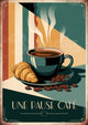 Affiche pause café moment convivial style Art déco
