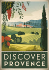 Affiche Découvrir Provence paysage viticole méditerranéen