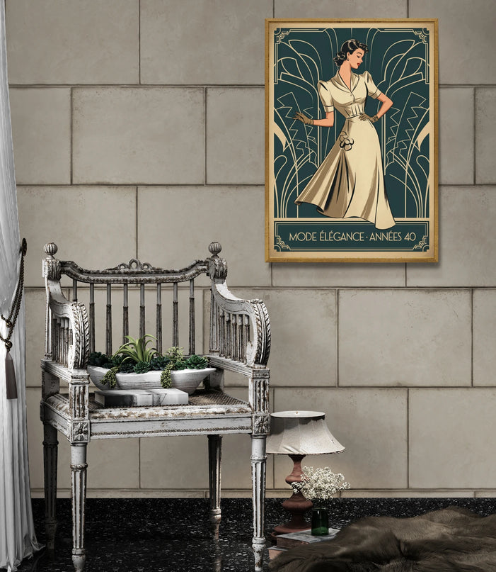 Affiche vintage robe années 40