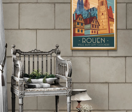 affiche rouen vintage